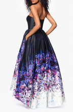 Unique A-Line Strapless Sleeveless Zipper Up High Low-Length Prom Dress