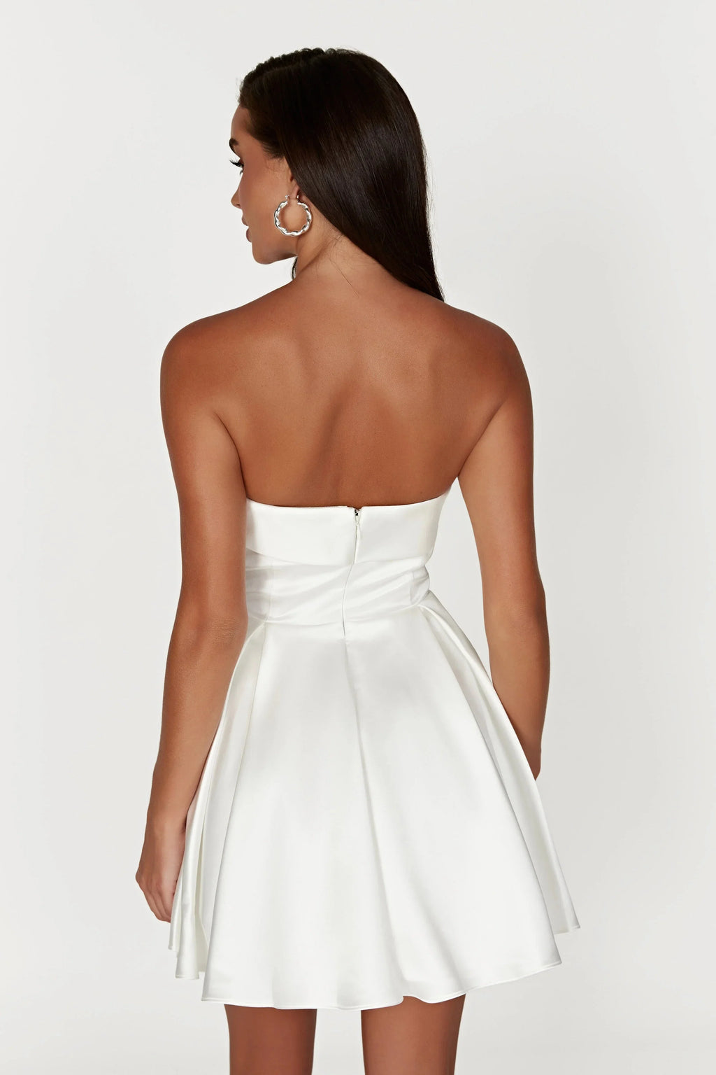 Unique Backless Party Dresses Elegant A-Line Cocktail Dresses Short Knee Length Strapless Homecoming Dresses