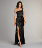 Unique Mermaid One-Shoulder Sleeveless Back Zip Floor-Length Prom Dress