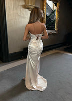 Unique Mermaid Sweetheart Sleeveless Up Floor-Length Prom Dress