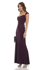 Unique Sheath/Column Cowl Neck Cap Sleeve Open Back Up Floor-Length Prom Dress