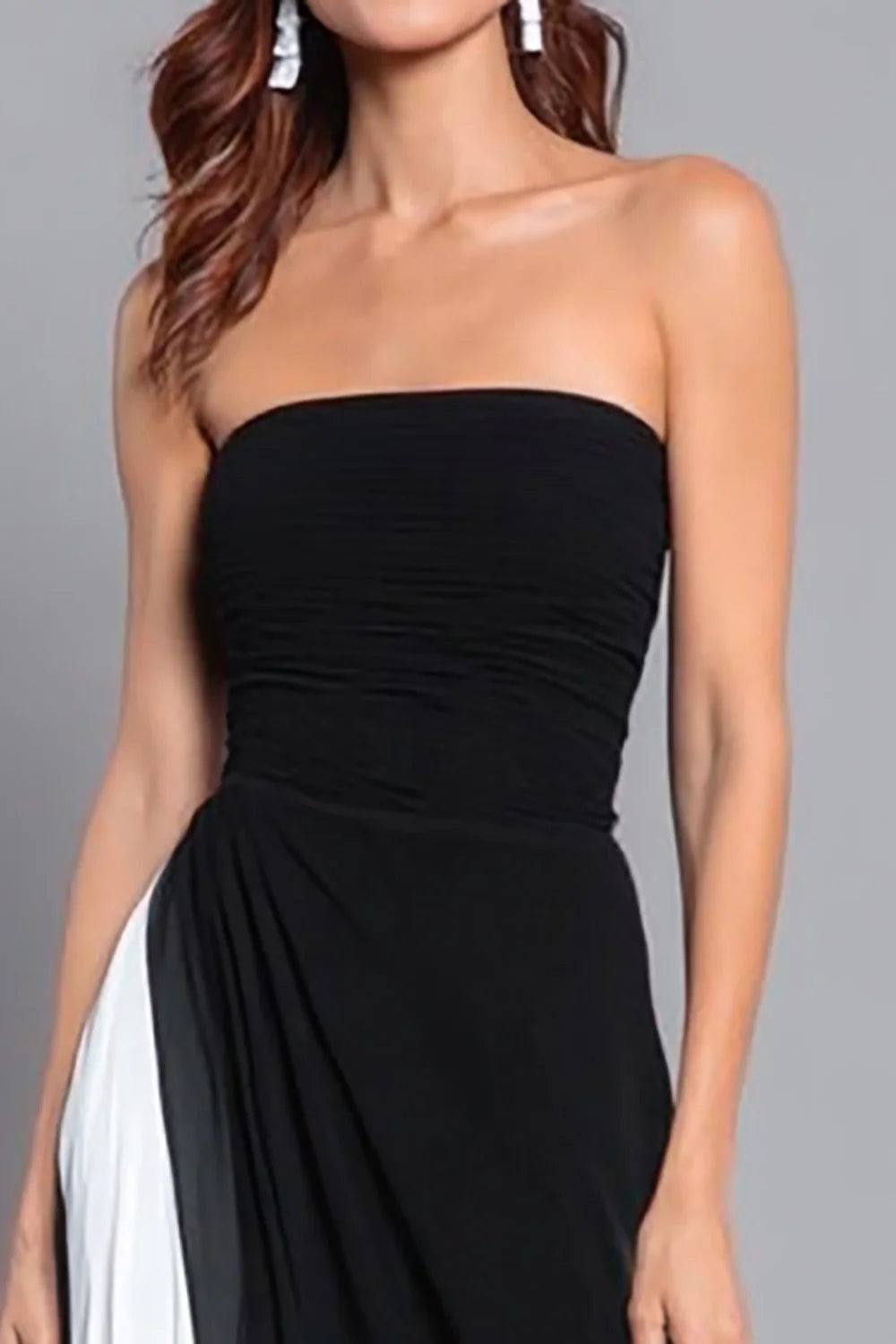Unique Sheath/Column Strapless Sleeveless Up Floor Length Prom Dress