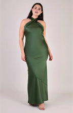 Sheath Halter Neck Sleeveless Floor-Length Prom Dress