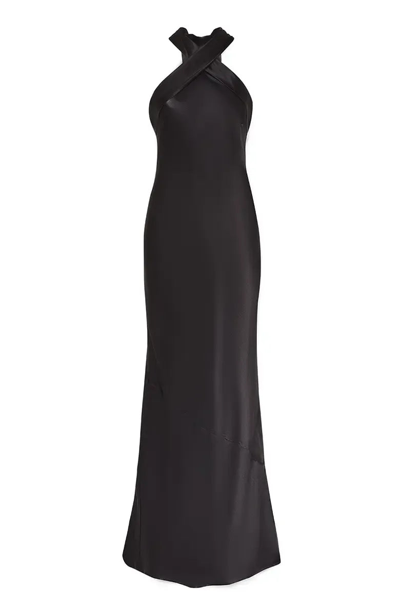 Unique Sheath Halter Neck Sleeveless Floor-Length Prom Dress