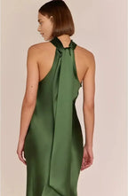 Sheath Halter Neck Sleeveless Floor-Length Prom Dress