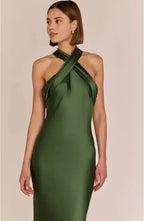Sheath Halter Neck Sleeveless Floor-Length Prom Dress