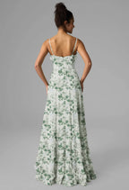 A-line V-Neck Floor Length Spaghetti Straps Prom Dresses Sleeveless Corset Ruching Ruffles Cheap Bridesmaid Dresses