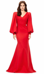 V-Neck Long Sleeves Mermaid Pretty Floor length Long Prom Dress For Sale For Women