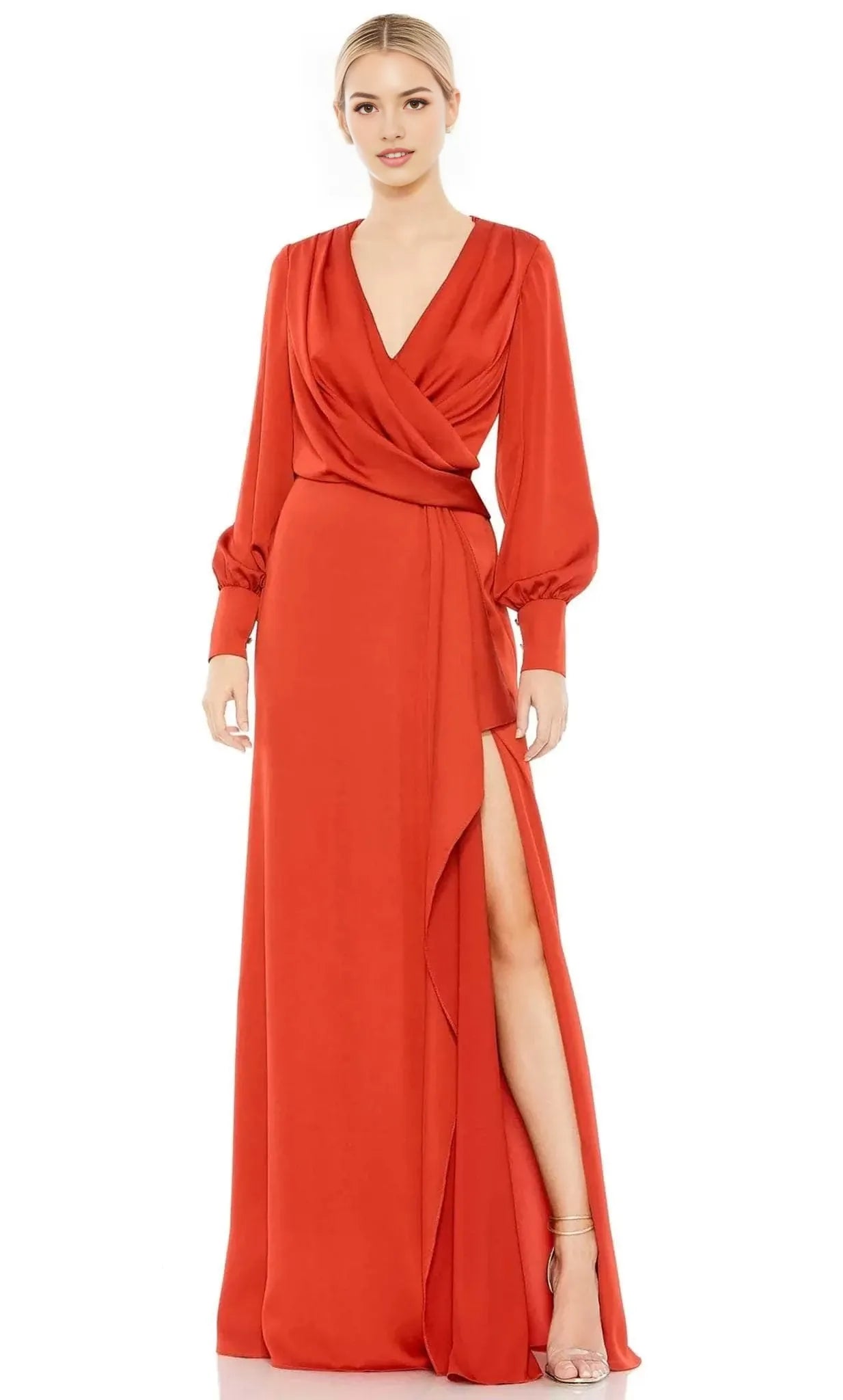 V-Neck Long Sleeves Sheath Formal Off the shoulder Floor Length Prom Dress Hot Sale For Ladies