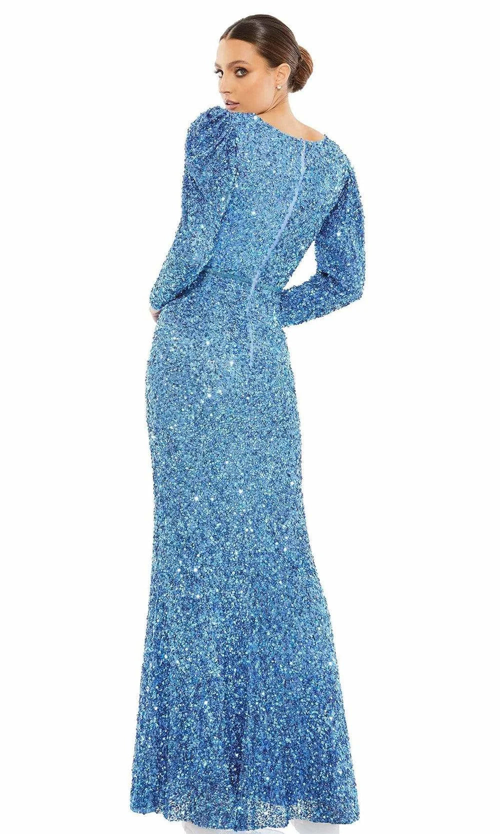 V-Neck Long Sleeves Sheath Shiny Sequin Floor length Long Prom Dress For Sale For Women