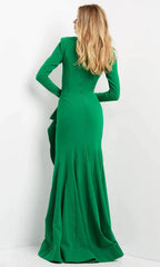 V-Neck Long Sleeves Trumpet Simple Floor length Long Prom Dress For Sale For Ladies