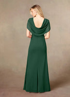 Dress Mermaid V-Neck Pleated Mother Of The Bride Evening Dress Classic Cape Sleeve Leg Slit Plus Size Mother Of The Groom Dresses