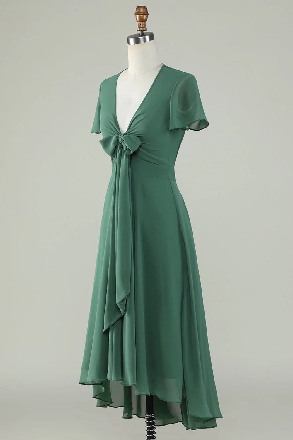 V-Neck Short Sleeves A-Line Elegant Off the shoulder Floor length Party Dress Hot Sale For ladies