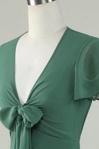 V-Neck Short Sleeves A-Line Elegant Off the shoulder Floor length Party Dress Hot Sale For ladies