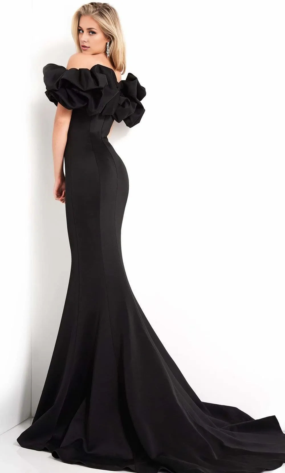 V-Neck Short Sleeves Mermaid Romantic Floor length Long Prom Dress For Sale For Ladies