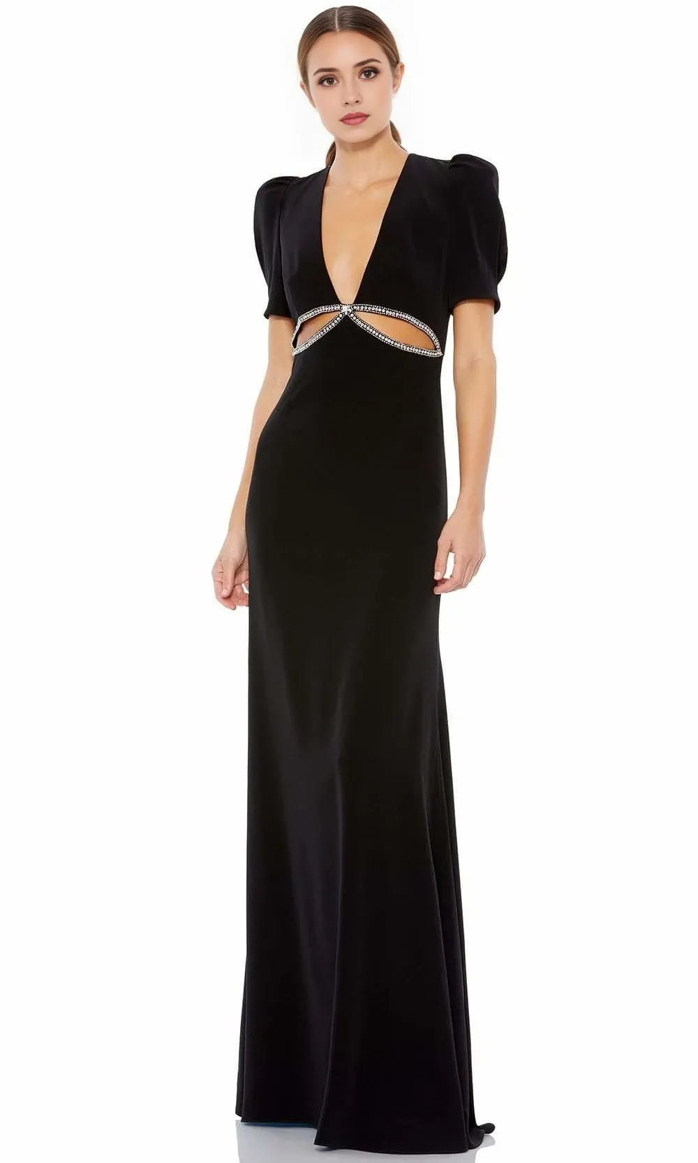 V-Neck Short Sleeves Sheath Unique Off the shoulder Floor Length Prom Dress For Sale For Ladies