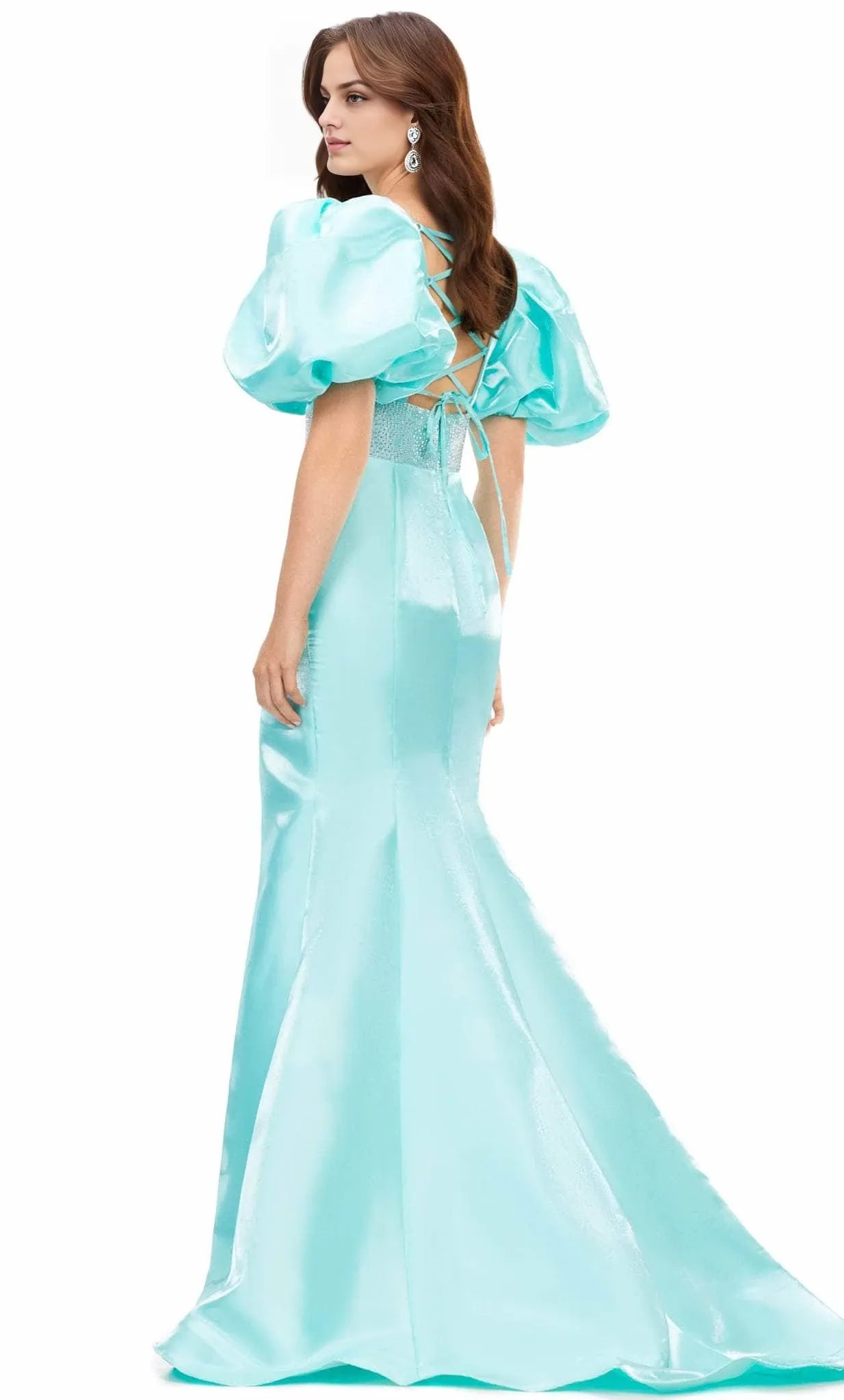 V-Neck Short Sleeves Trumpet Elegant Floor length Long Prom Dress For Sale For Women