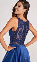 V-Neck Sleeveless A-Line Charming Off the shoulder Floor Length Prom Dress Hot Sale For Adults