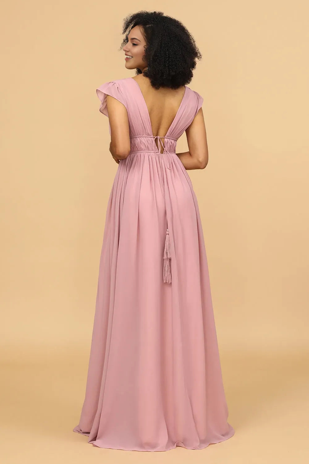 V-Neck Sleeveless A-Line Classic Floor Length Prom Dress Hot Sale For Adults