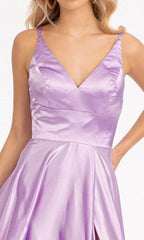 V-Neck Sleeveless A-Line Fashion Off the shoulder Floor Length Prom Dress Hot Sale For Women