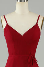 V-Neck Sleeveless A-Line Gorgeous Burgundy Off the shoulder Floor length Party Dress Hot Sale For ladies