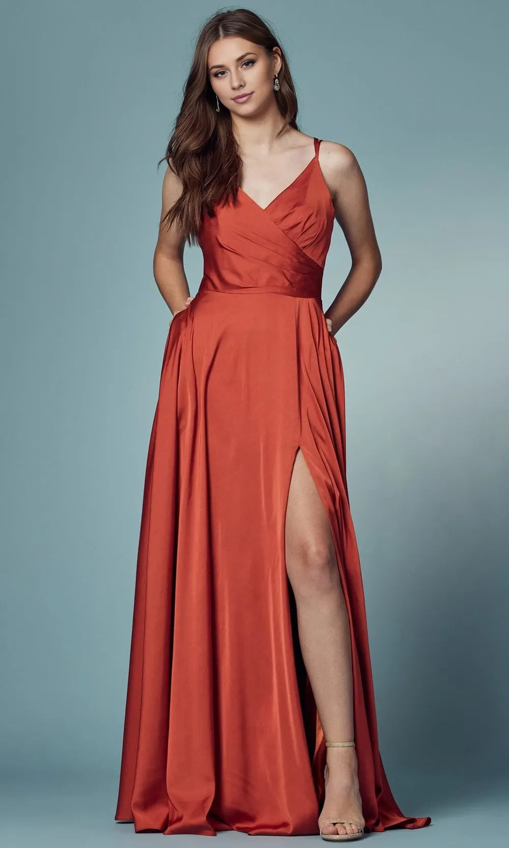 V-Neck Sleeveless A-Line Off the shoulder Floor length Prom Dress Hot Sale For Ladies