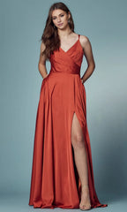 V-Neck Sleeveless A-Line Off the shoulder Floor length Prom Dress Hot Sale For Ladies