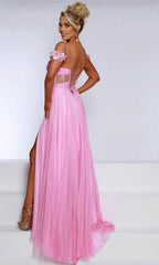 V-Neck Sleeveless A-Line Poofy Off the shoulder Floor length Prom Dress For Sale For Women