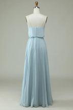 V-Neck Sleeveless A-Line Romantic Off the shoulder Floor length Party Dress Hot Sale For ladies