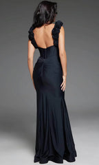 V-Neck Sleeveless Mermaid Elegant Off the shoulder Floor length Long Prom Dress For Sale For Women