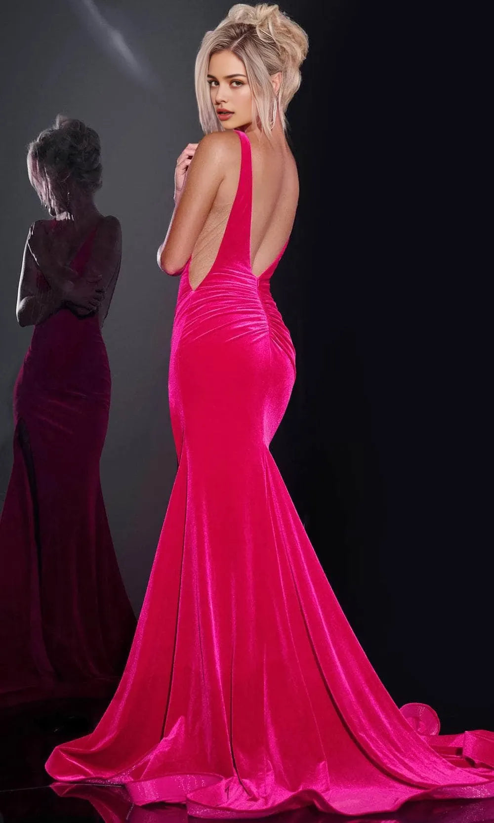 V-Neck Sleeveless Mermaid Vintage Velvet Floor length Long Prom Dress Hot Sale For Women