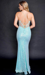 V-Neck Sleeveless Sheath Shiny Off the shoulder Floor Length Prom Dress Hot Sale For Ladies