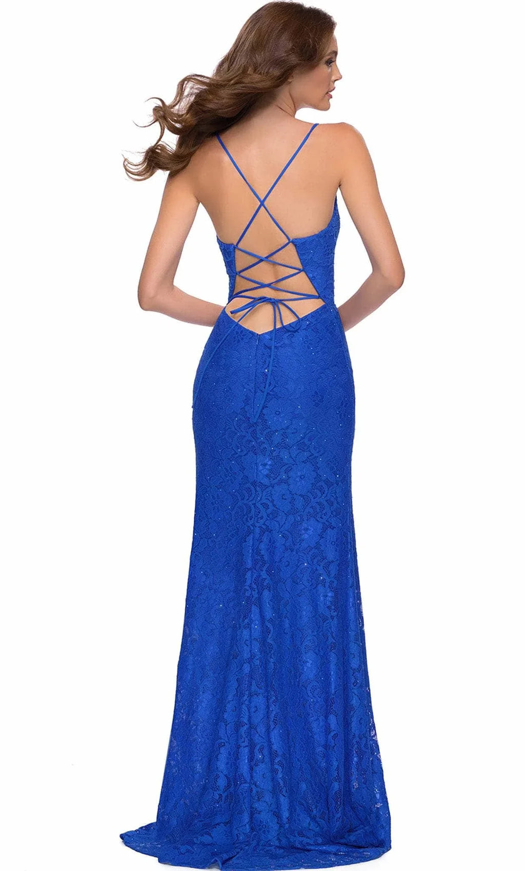 V-Neck  Sleeveless Sheath Trendy Lace Scalloped Floor length Prom Dress For Sale For Women