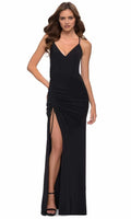 V-Neck Sleeveless Sheath Unique Off the shoulder Floor Length Prom Dress Hot Sale For Ladies