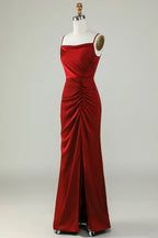 V-Neck Sleeveless Sheath Vintage Off the shoulder Floor length Party Dress Hot Sale For ladies