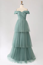 V-neck Sleeveless A-Line Beautiful Off the shoulder Floor length Party Dress For Sale For women