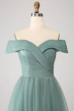V-neck Sleeveless A-Line Beautiful Off the shoulder Floor length Party Dress For Sale For women