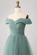 V-neck Sleeveless A-Line Beautiful Off the shoulder Floor length Party Dress For Sale For women