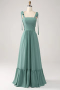 V-neck Sleeveless A-Line Elegant Off the shoulder Floor length Party Dress For Sale For women