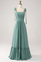 V-neck Sleeveless A-Line Elegant Off the shoulder Floor length Party Dress For Sale For women