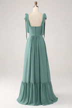 V-neck Sleeveless A-Line Elegant Off the shoulder Floor length Party Dress For Sale For women