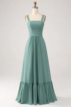 V-neck Sleeveless A-Line Elegant Off the shoulder Floor length Party Dress For Sale For women