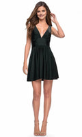 V-neck Sleeveless A-Line Modern Off the shoulder Short Prom Dress For Sale For Women