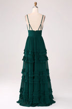 V-neck Sleeveless A-Line Simple Off the shoulder Floor length Party Dress For Sale For women