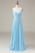 V-neck Sleeveless A-line Modern Off the shoulder Floor length Party Dress For Sale For women