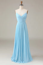 V-neck Sleeveless A-line Modern Off the shoulder Floor length Party Dress For Sale For women