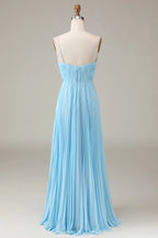 V-neck Sleeveless A-line Modern Off the shoulder Floor length Party Dress For Sale For women