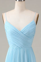 V-neck Sleeveless A-line Modern Off the shoulder Floor length Party Dress For Sale For women