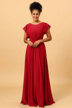 V Neck Short Sleeves A-line Fashion Floor length Party Dress Buy For women