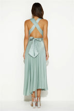 V Neck  Sleeveless A-Line Modern Off the shoulder Ankle length Party Dress Hot Sale For ladies
